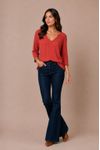 Blusa tricot decote hippie CEREJA